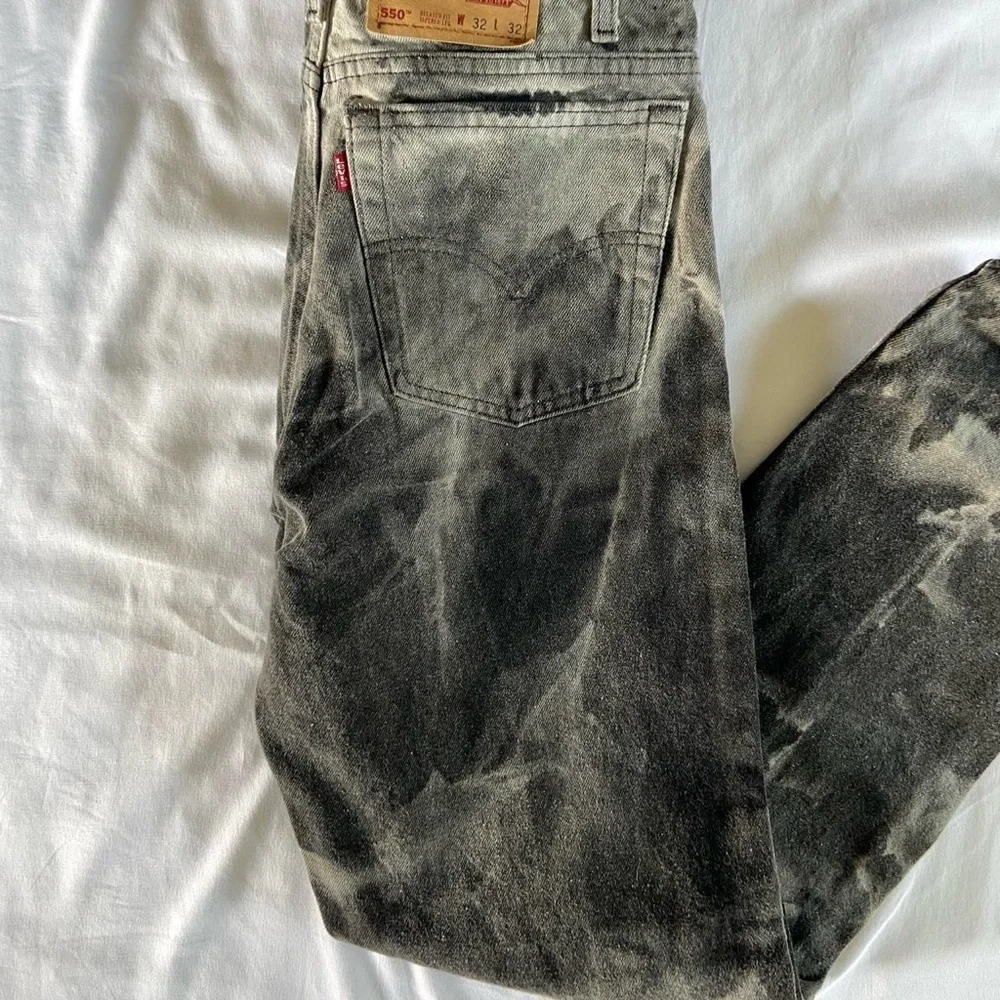 Levi's Vintage 90s Gray Acid Wash Straight Jeans Classic Comfort
